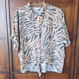 Nine West Tiger Stripe Blouse XL